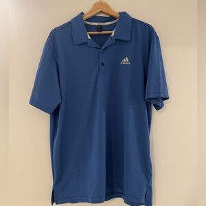 Adidas Men’s Ottoman Pencil Stripe Polo Shirt ADVR0875-Crew Blue Size Large